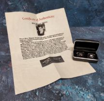 A pair of vintage American Hickok cufflinks originally owned by Ben 'Bugsy' Siegel, COA as