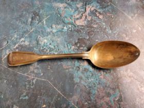 A Victorian  silver Fiddle pattern table spoon, John Samuel Hunt,  London 1859, 87g, 2.82toz