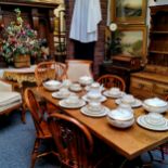 A small George III Regency mahogany sideboard, brass gallery above single long drawer flanked by