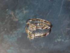 18K white gold solitaire ring, claw set 0.5ct lab-grown diamond, size R, 2.25g