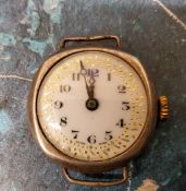 An early 20th century trench form wristwatch