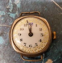 An early 20th century trench form wristwatch