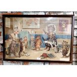 After Louis Wain 'The Naughty Puss', framed 74cm x 50cm