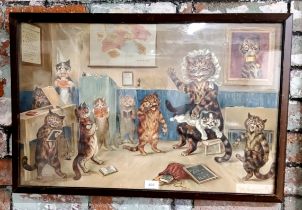 After Louis Wain 'The Naughty Puss', framed 74cm x 50cm