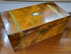 A large Victorian walnut writing box, c1860
