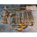 Plated Ware - an E.P.N.S. Kings pattern canteen of flatware, comprising dinner and dessert knives,