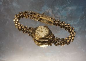 A 9ct gold lady's Bernex wristwatch, 17 jewel incabloc movement, cream dial gold Arabic numerals,