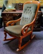 A Victorian satinwood rocking chair c.1860