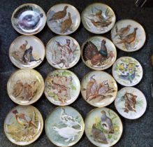 A set of thirteen Franklin Porcelain platges, Gamebirds of the World, by Basil Ede, boxed;   two WWF