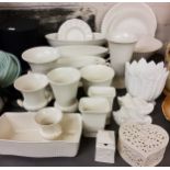 Wedgwood and Barlaston Ware - shell shaped dishes, campana shaped vases;  dishes, etc;   Caolport