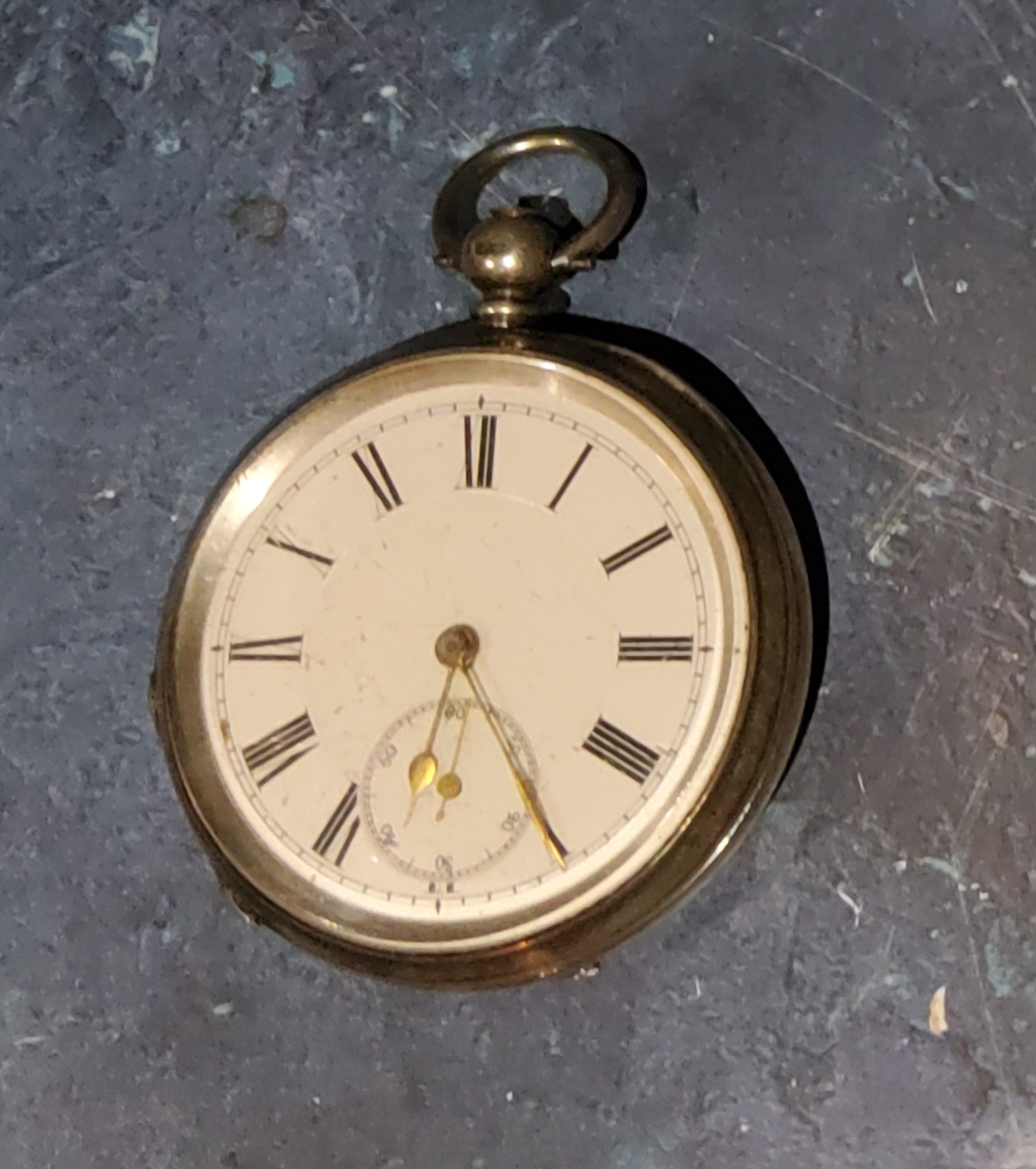 A Victorian silver open faced pocket watch, Roman numerals, subsidiary secondsd dial, Birmingham