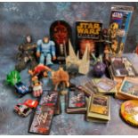 Star Wars models;  World Wrestling Federation cards;  etc