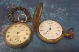 A silver Waltham opend faced pocket watch, the movement signed Am Watch Co. Waltham, Mass. no