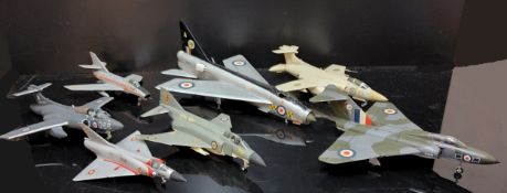 Eleven Kit Built Post WWII British Jet Aircraft Models, Gloster Javelin, De Havilland Sea Vixen,