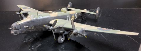 Four Kit Built R.A.F Bomber Aircraft Models, Short Stirling Mk.III LJ525 EX-R "Jolly Roger", Handley