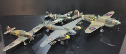 A Selection of Kit Built R.A.F Model Aircraft, DE Havilland DH98 Mosquito, Hwaker Tempest, Hawker