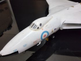 A Kit Built Vulcan Model Aircarft, in "Anti Flash" white livery, overall length 43cm. (Apperars