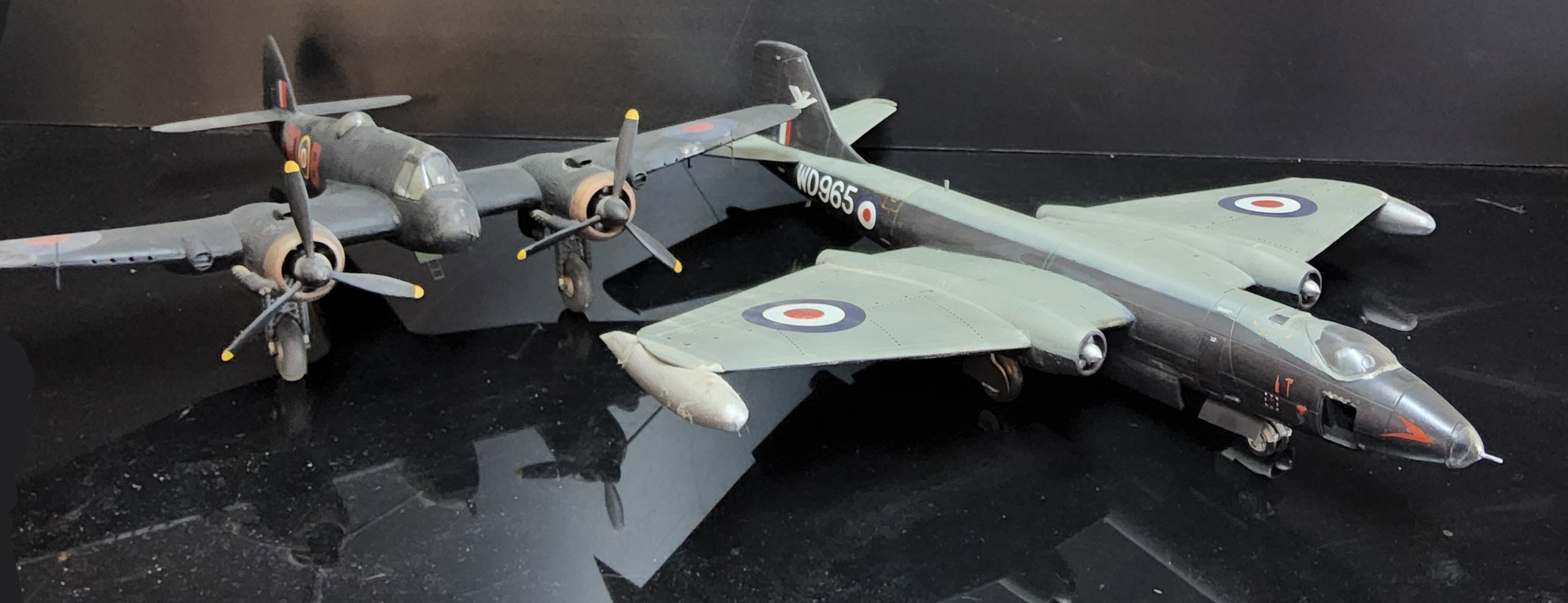 A Selection of Kit Built Large Scale R.A.F Model Aircraft, Bristol Beaufighter, Westland Wyvern, - Image 2 of 3