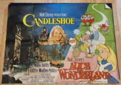 Candleshoe /Alice in Wonderland (1977) double bill UK Quad Film Poster. 76cm x 101cm