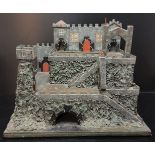 An early / Mid 20th Century Scratch Built Model of a Castle / Fort. Over three levels, naively