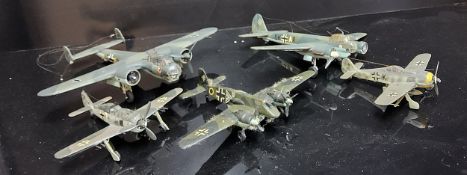 Ten Kit Built German Luftwaffe Model Aircraft, DFS230 Glider, Lockheed T-33A Shooting Star, Focke-