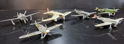 Six Luftwaffe Kit Built Model Fighter Aircraft, comprising Blohm & Voss Ha-137 and various