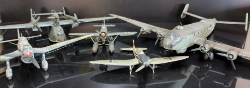 Five Kit Built Luftwaffe Model Aircraft, Junkers Ju 290, Blohm & Voss BV 138, etc (5). (Overall