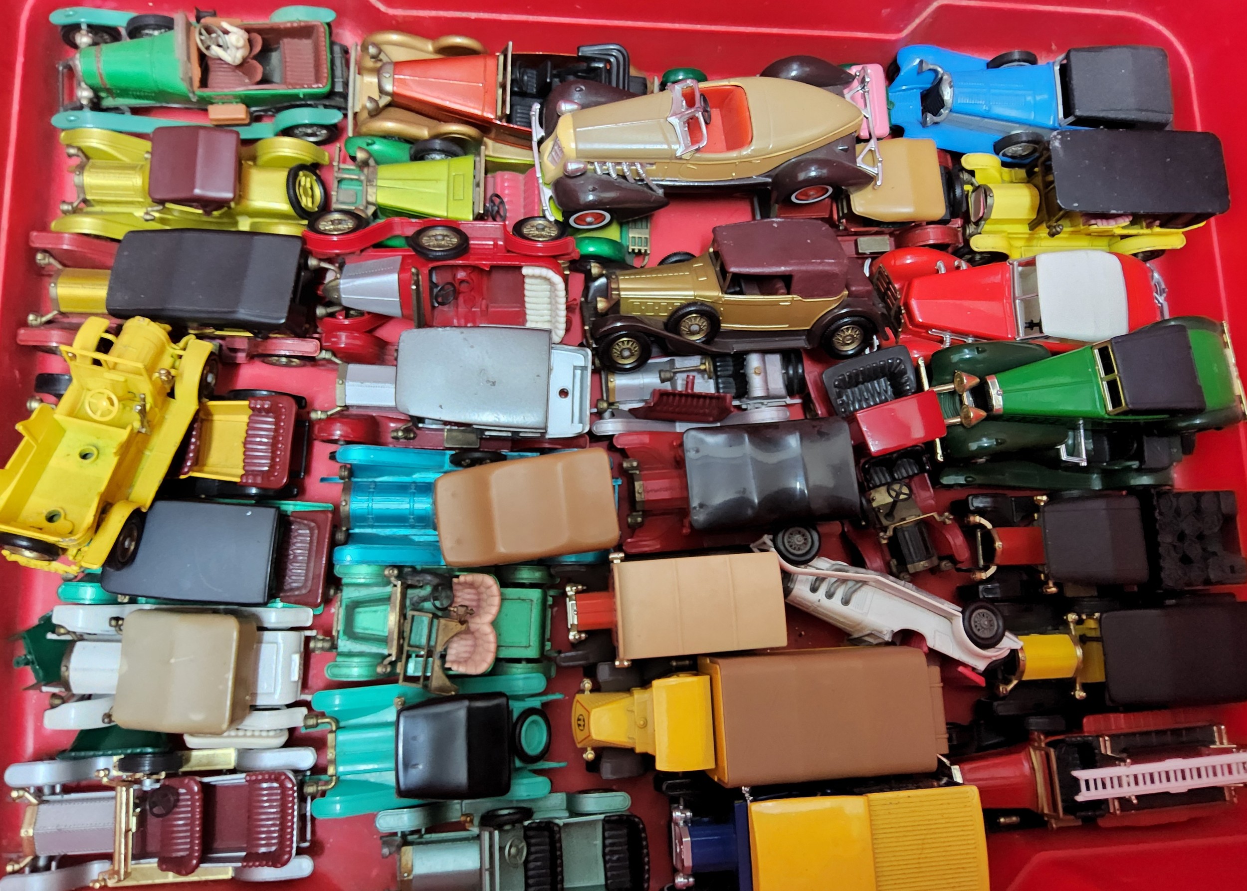 Matchbox Models of Yesteryear including Y-6 1913 Cadillac, gold body, burgandy seats and hood, brass