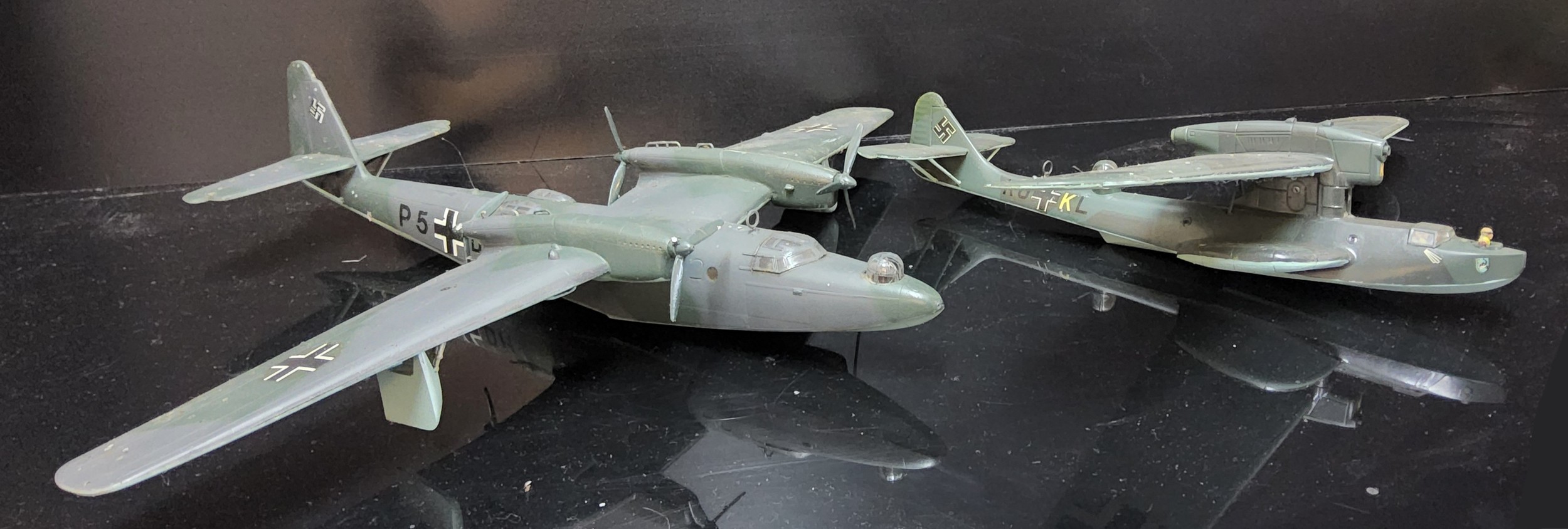 Eight Kit Built German Luftwaffe Model Aircraft, Heinkel He-115, Dornier Do-26,  Dornier Do-18 G, - Image 2 of 2