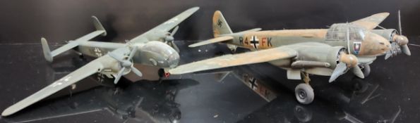 Eight Kit Built Luftwaffe Aircraft Models, Focke-Wulf FW B 200, Focke-Wulf Fw-58C, Junkers Ju 88A-4,