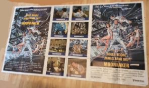 An original US James Bond - Moonraker (1979) 'one-stop' poster (approx 41 x 76"), folded, pin holes