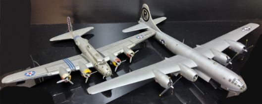 Two Large Kit Built American Model Aircraft, B-29 Super fortress, (wingspan 60cm) and B-17 Flying