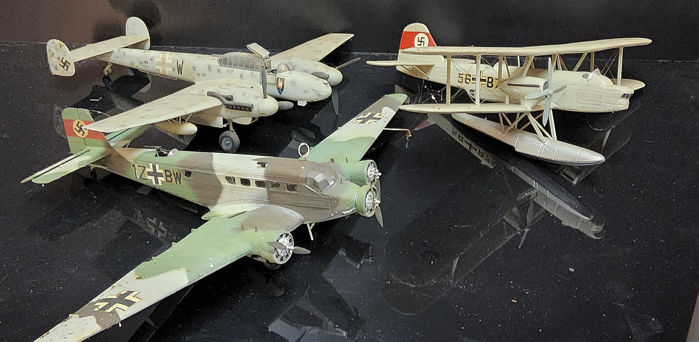 Eight Kit Built Luftwaffe Aircraft Models, Focke-Wulf FW B 200, Focke-Wulf Fw-58C, Junkers Ju 88A-4, - Image 2 of 3