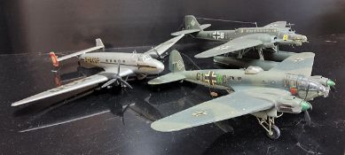Eight Kit Built German Luftwaffe Model Aircraft, Heinkel He-115, Dornier Do-26,  Dornier Do-18 G,