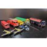 Dinky 934 Leyland Octopus 8-wheeled wagon, yellow cab and chassis, green back and flashes, silver