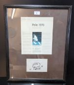 Autograph -  Pele, in signed in black marker, with page from Great Moments of Football, Pele 1970,