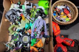 Action figures including various Ben 10 including Ben Tennyson, Cannonball, Fourarms, Diamond Head