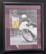 Riders On The Storm Story by John Surtees, signed magazine page by Six Riders. (Signatures