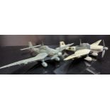 Four Kit Built Luftwaffe Fighter Aircraft Models, Junkers JU 87, Junkers Ju 87B1, Junkers Ju 87D-5 /