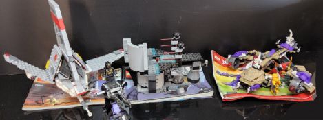 A Quantity constructed branded Lego kits, to include 75081 Star Wars, 75169 Batman, 70746 Ninja,etc