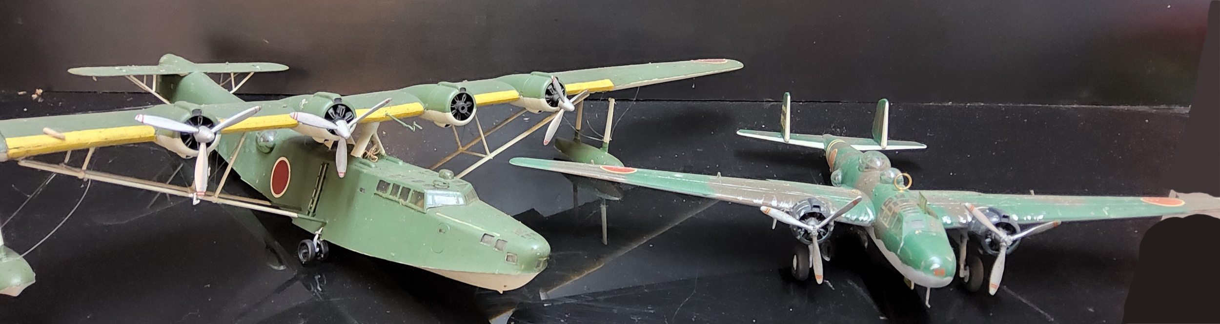 Eight WWII Japanese Kit Built Model Aircraft, mono and bi wing fighters, bombers, etc. (All appear - Image 2 of 3