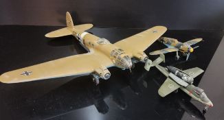 A Quantity of German Luftwaffe Model Aircraft, Heinkel HE-11H, Heinkel He-162, Messerschmitt BF-