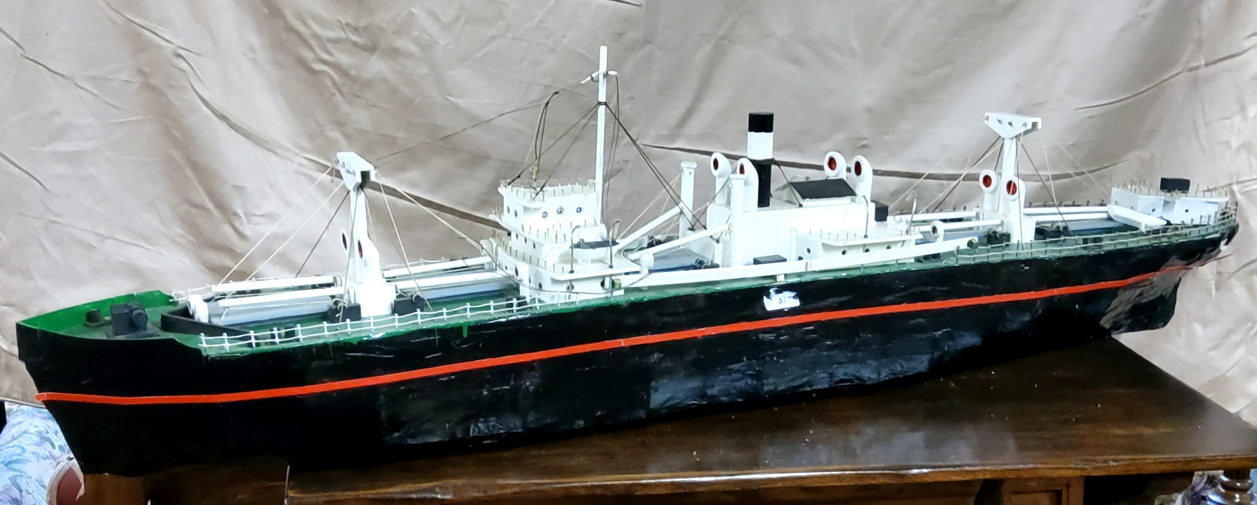 Nautical Interest  - A well executed scratch built to-scale model of a steam powered ship, papier