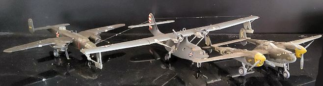 Nine Kit Built American Air force / Navy Aircraft Models, P-47D Thunderbolt, Douglas SBD