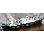 A well executed scratchbuilt to-scale model of a fisherman's trawler/ ship, papier mache and wood,
