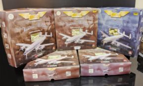 Five Boxed Aviation Archive Models, 47504 Lockheed Constellation - KLM, Qantas, USAF, Air India