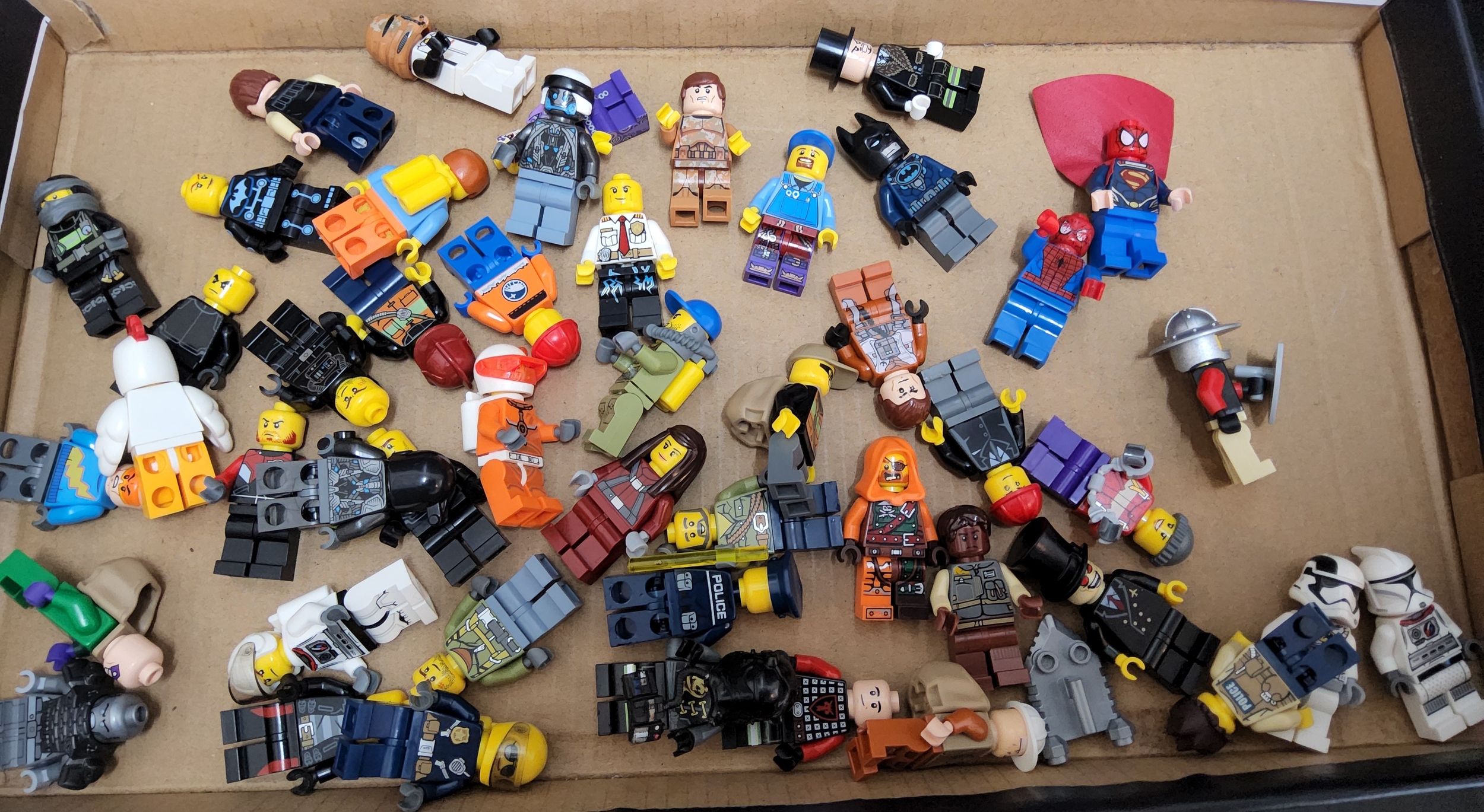 A Quantity of Lego characters/ figures . Many with acces,. Batman, Stormtrooper, Spiderman, Diver - Image 2 of 3