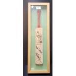 A The Art of Sport Miniature Collection cricket bat, printed with Michael Vaughan, Yorkshire &