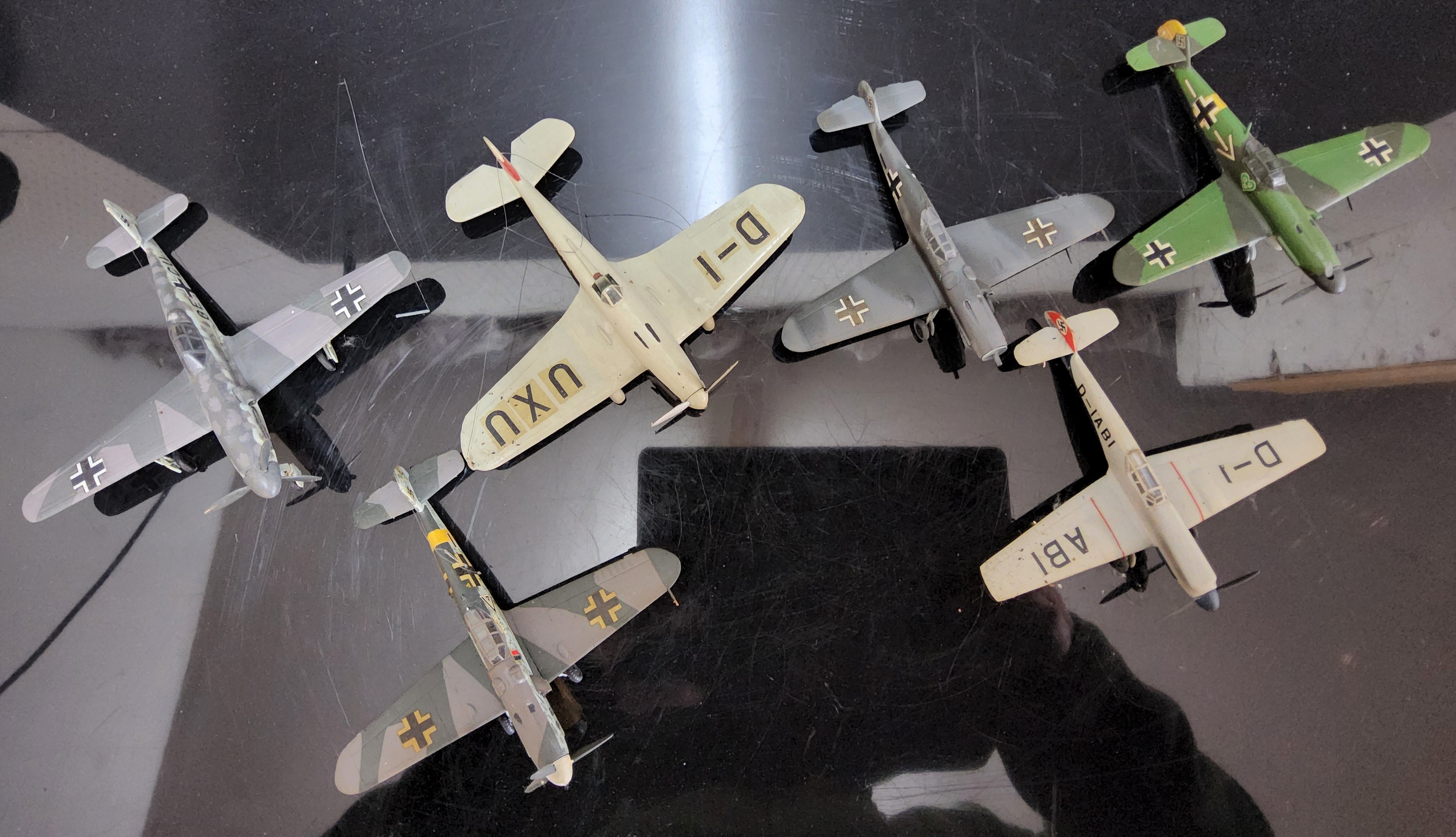 Six Luftwaffe Kit Built Model Fighter Aircraft, comprising Blohm & Voss Ha-137 and various - Image 2 of 2