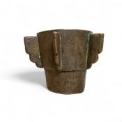 A 19th century bronze mortar, six lugs, 10cm diam